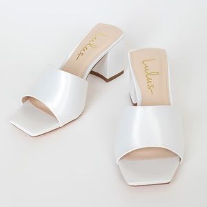 White Heeled Mules